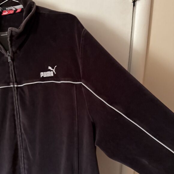 Vtg Puma Velour Full Zip Track Jacket Brown | Mens XL - Picture 7 of 16